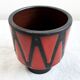 Wendelin Stahl 655-20 Red Brown Vase with Zig Zag Motif, German Studio Pottery with Red Triangles