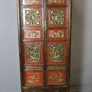 Chinese Cabinet in Red and Gold Lacquer