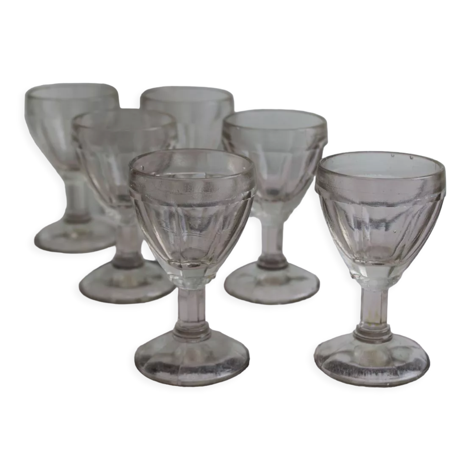 Set of 6 old shot glasses