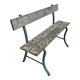 Old patinated garden bench 1950s