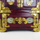 Chinese jewelry box in lacquered wood, jade and brass ornaments. Year 50 60