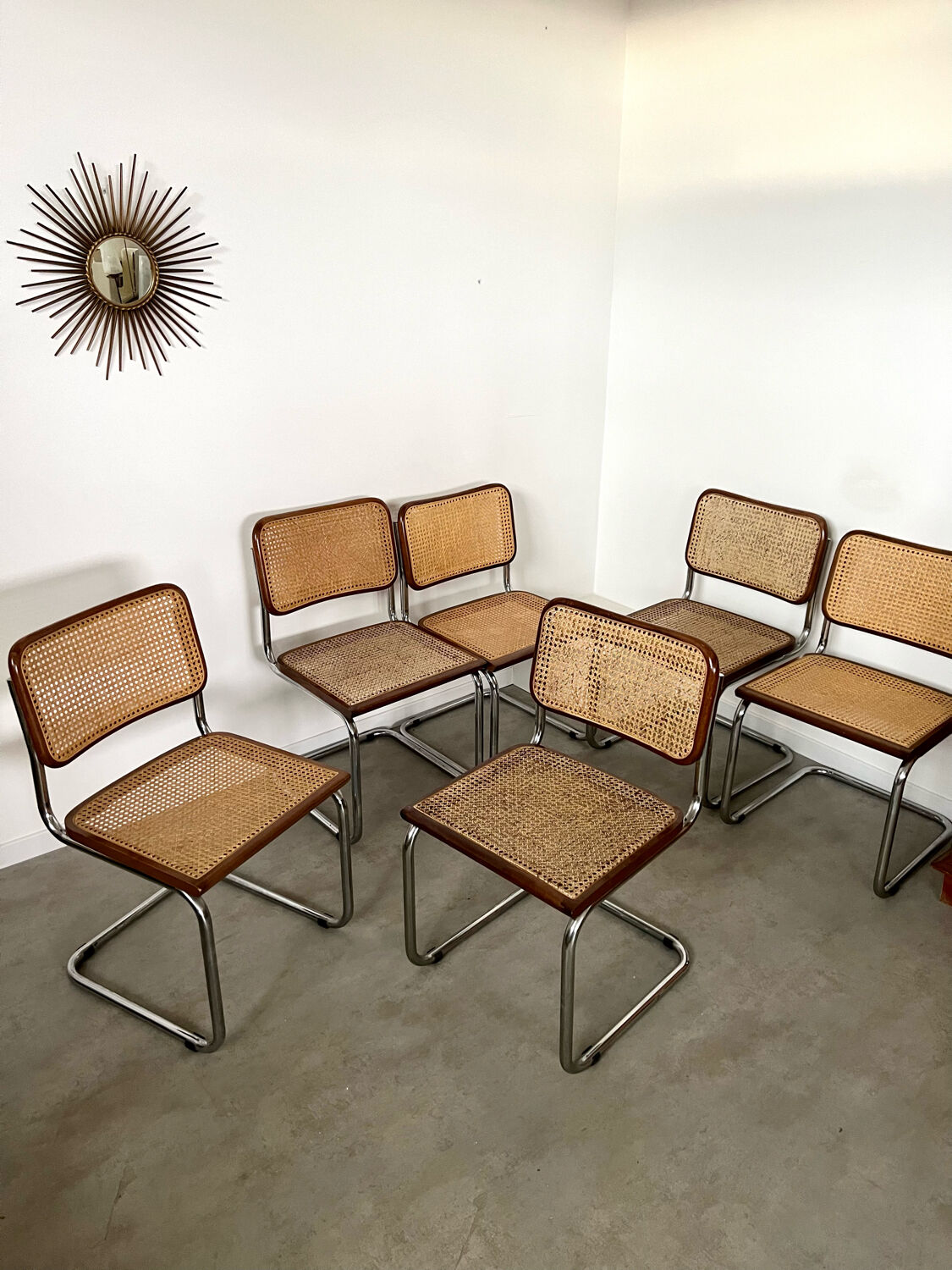 Lot de 6 chaises Cesca B32 Marcel Breuer, 1970