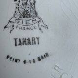 Large antique salad bowl on a Gien earthenware pedestal