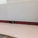 Wooden coat rack and cast iron hooks