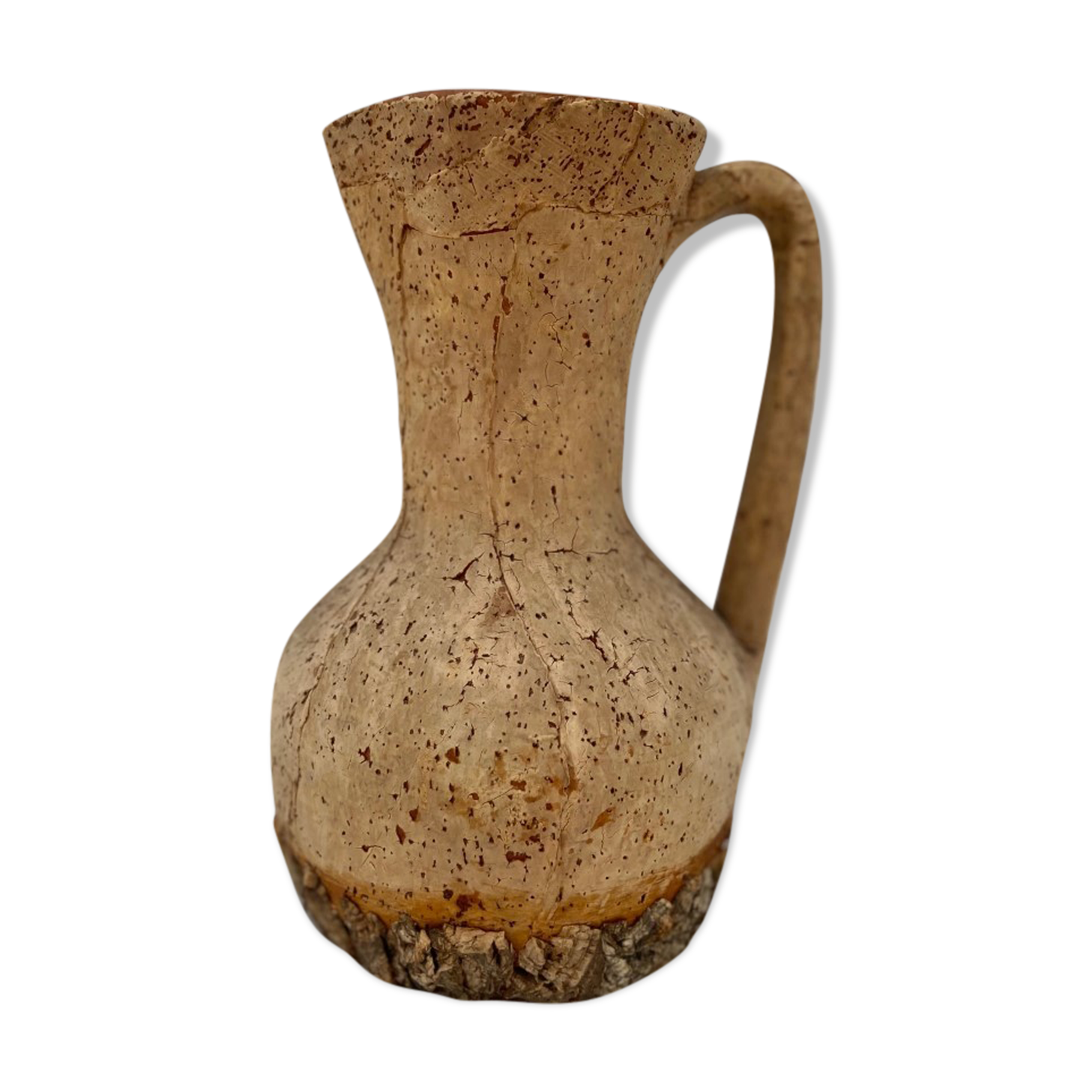 Terracotta jug covered with cork