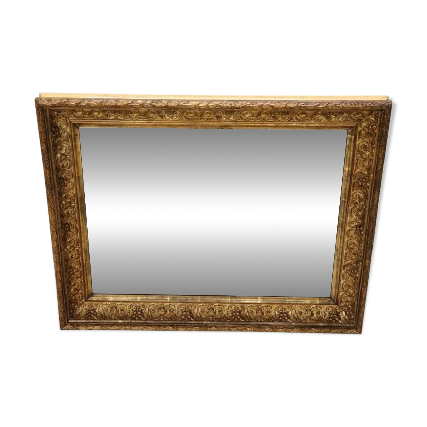 Golden Wood Wall Mirror