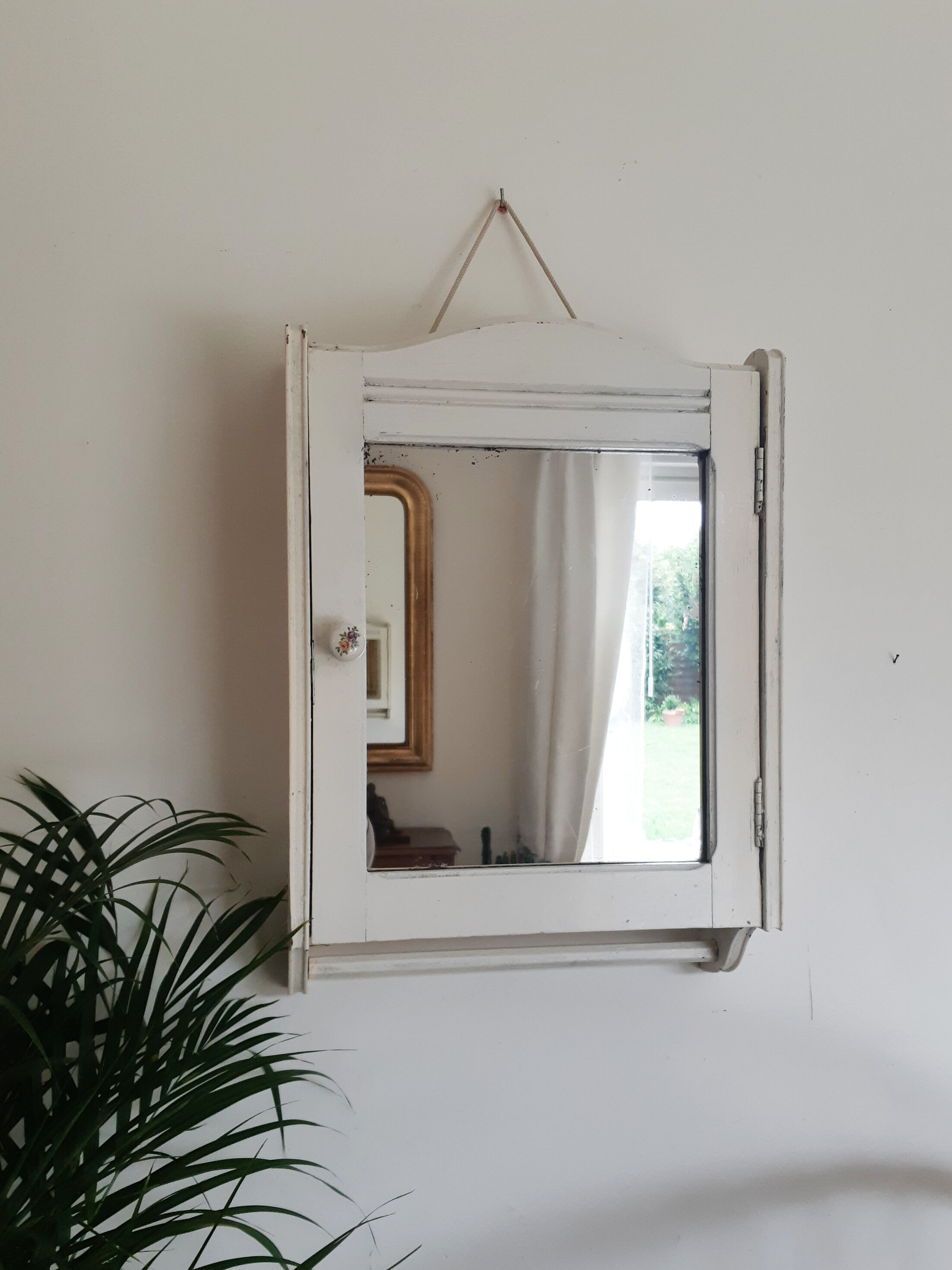 Toilet or medicine cabinet, with towel rail, with mirror