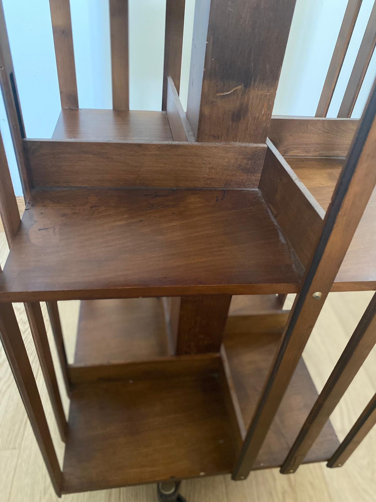 Swivel solid wood bookcase