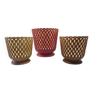 Lot de 3 cache-pots vintage