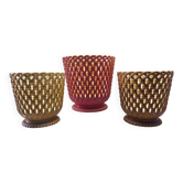 Set of 3 vintage plant pots syla – made in france models 3511 & 3514