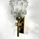 Antique wall light, Arlus type torch, in brass and glass tulip