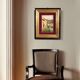 Italian landscape painting view of houses from the 20th century