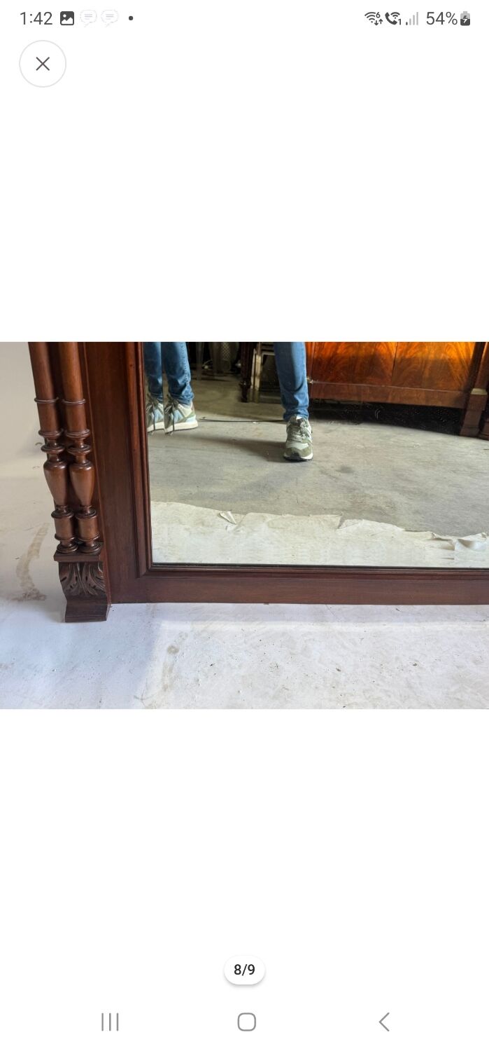 Wooden mirror in Neo-Henri II style, 20th century.