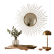 Vintage gold metal sun mirror – 70 cm
