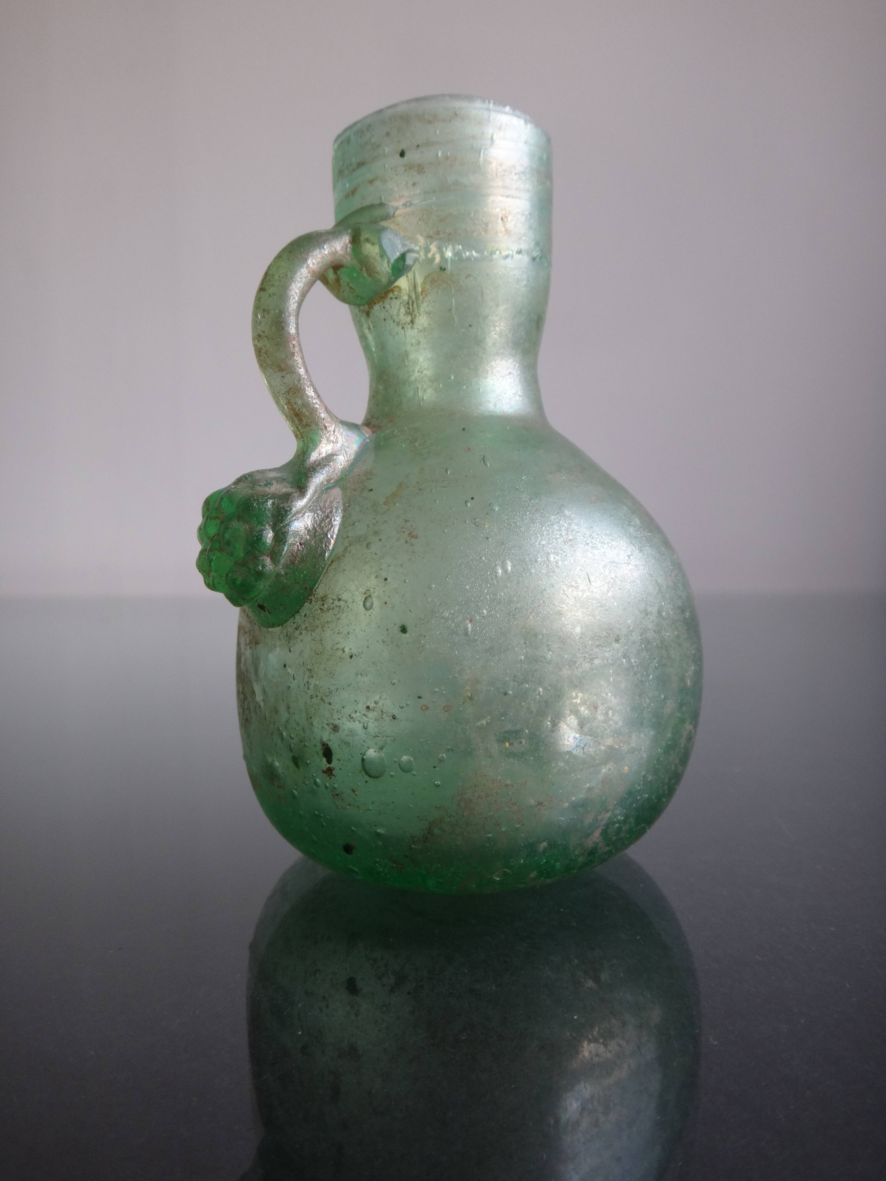 Ancient hanse vase in roman Gallo iridescent glass