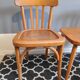 Chairs and stool stamped Luterma varnished wood