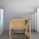 U-shaped armrest rattan armchair, grid canning