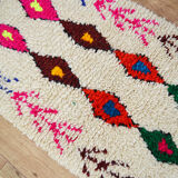 Colorful diamond berber carpet 83 x 60 cm