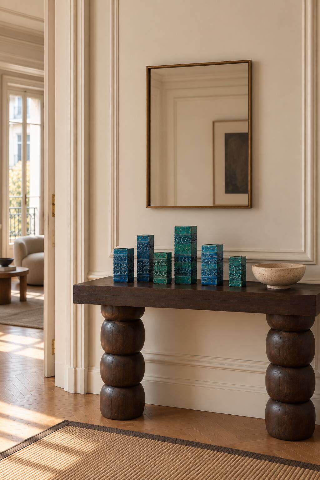 Aldo Londi for Bitossi "Rimini Blu" vase in Etruscan revival ceramic, 1960s.