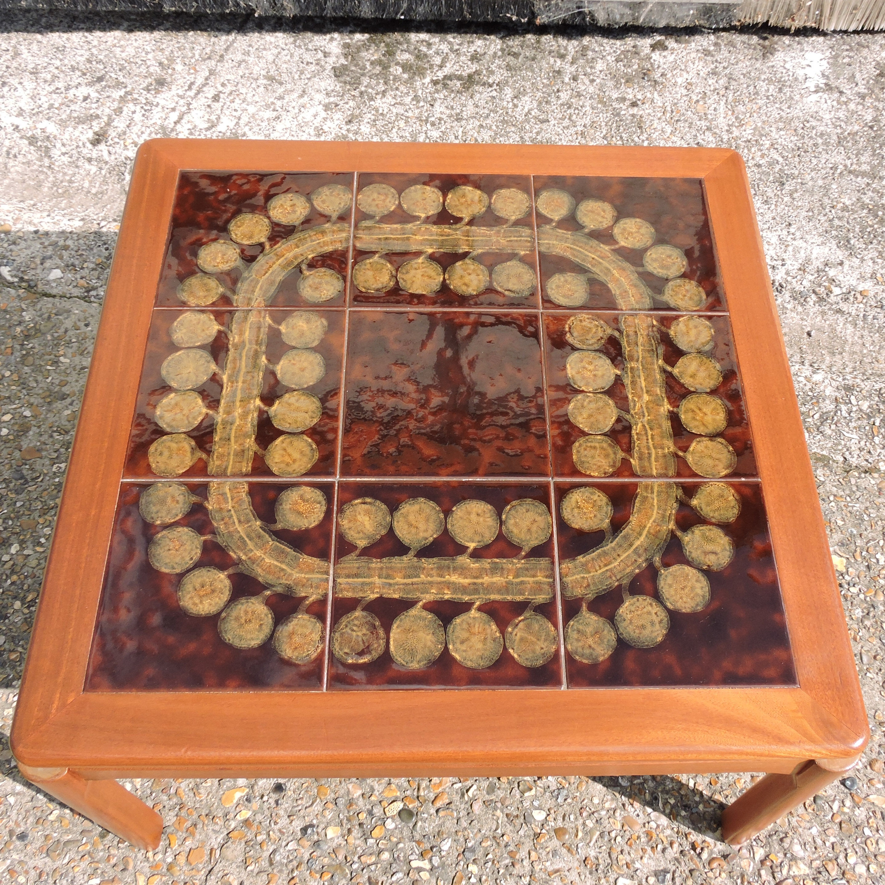 Mid-century square tile topped coffee table, 1960s
