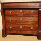 Antique solid walnut chest of drawers with scrolls
