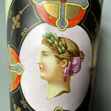 Grand Vase Lebœuf Millet & Cie décor Empire profile Roman woman on green background