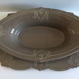 Tableware Service Table Design Meat or Vegetable Frosted Brown Porcelain