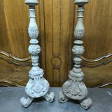 Pair of wooden candlesticks