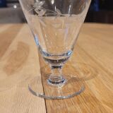 4 antique engraved glass glasses
