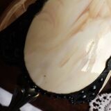 Alabaster lampshade, alabaster and brass candle holder lamp