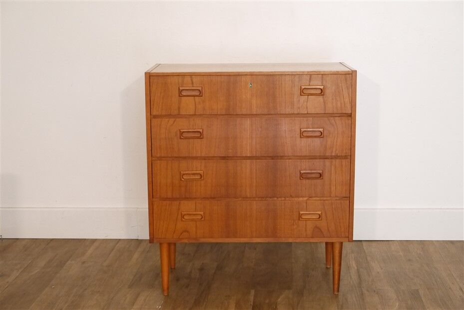 1960 vintage Scandinavian teak chest of drawers
