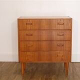 1960 vintage Scandinavian teak chest of drawers