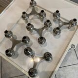 Lot de 5 bougeoirs modulables variante nagel bmf vintage 1970