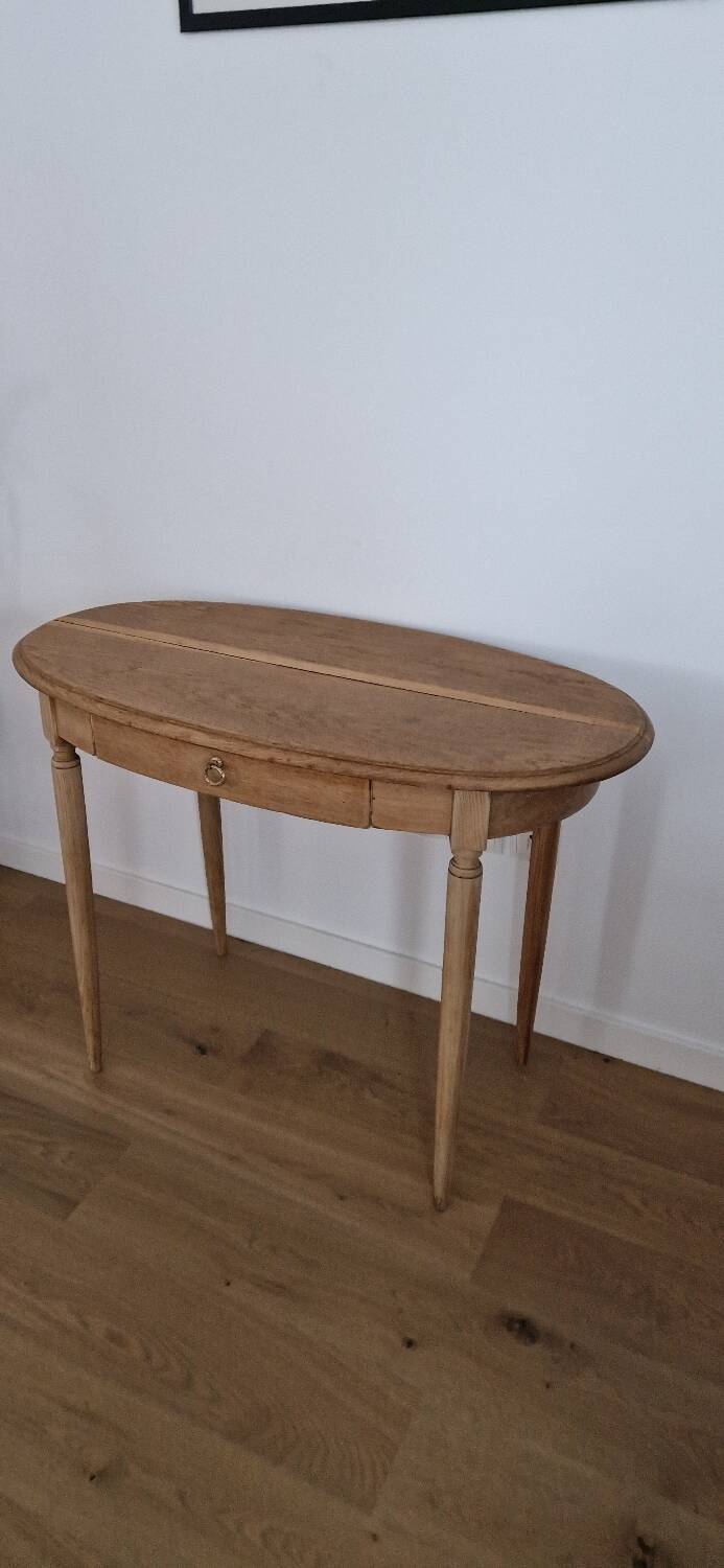 Louis XVI style oak desk console table