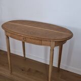 Louis XVI style oak desk console table