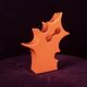 Abstract Orange Ceramic Sculptural Vase, Postmodern / Space Age, Italy, 1980
