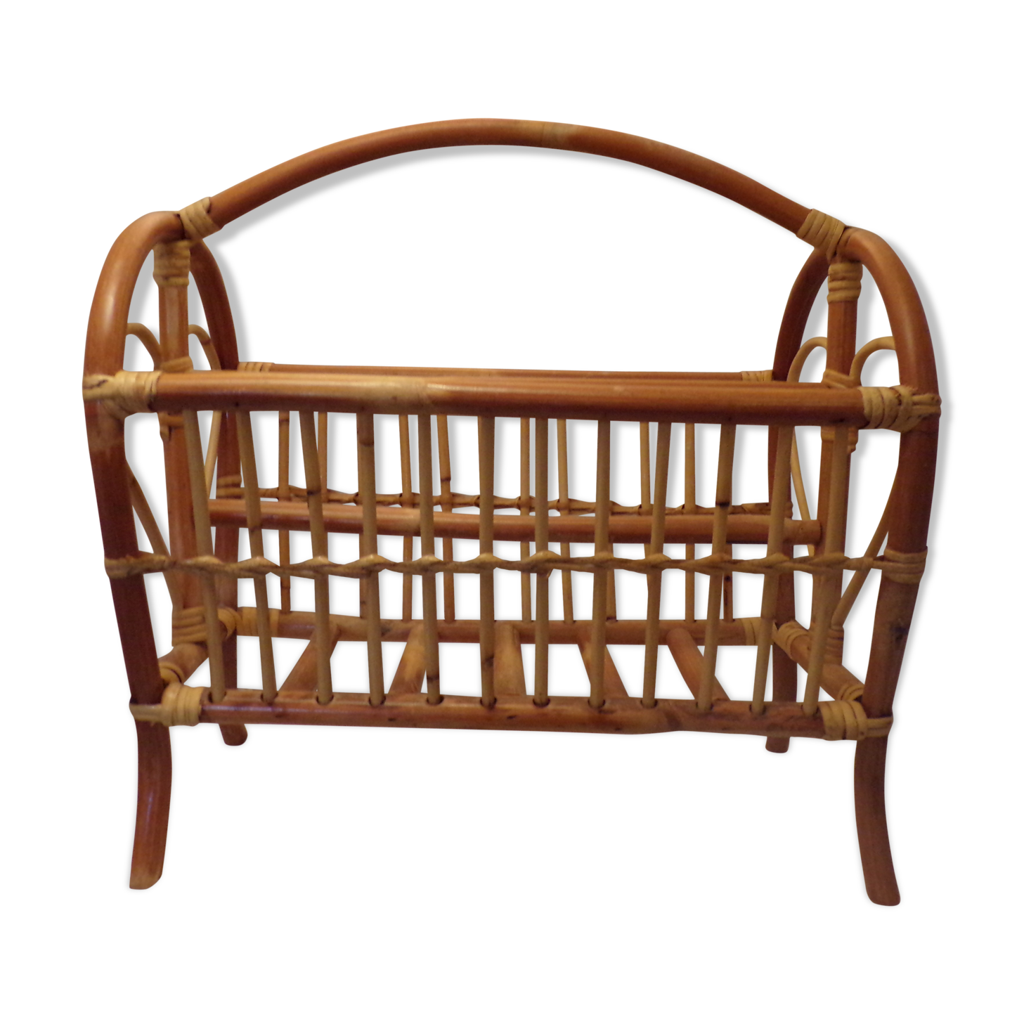 Rattan magazine rack