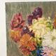 Oil on ancient canvas, still life bouquet of flowers
