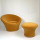 Mushroom armchair by Pierre Paulin and its ottoman, published by Artifort