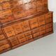Antique very large American oak grain / apothecary cabinet, ca 1900