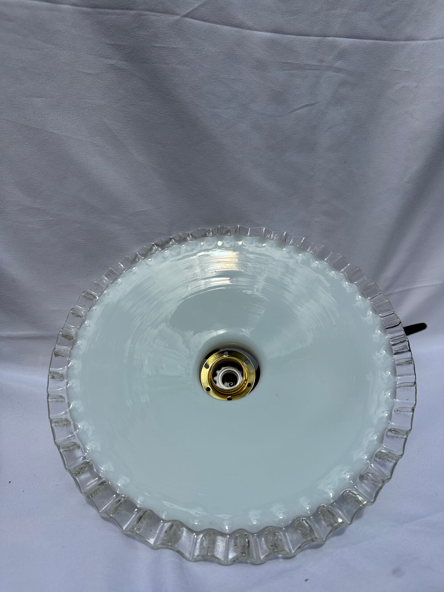 Vintage white opaline suspension lampshade
