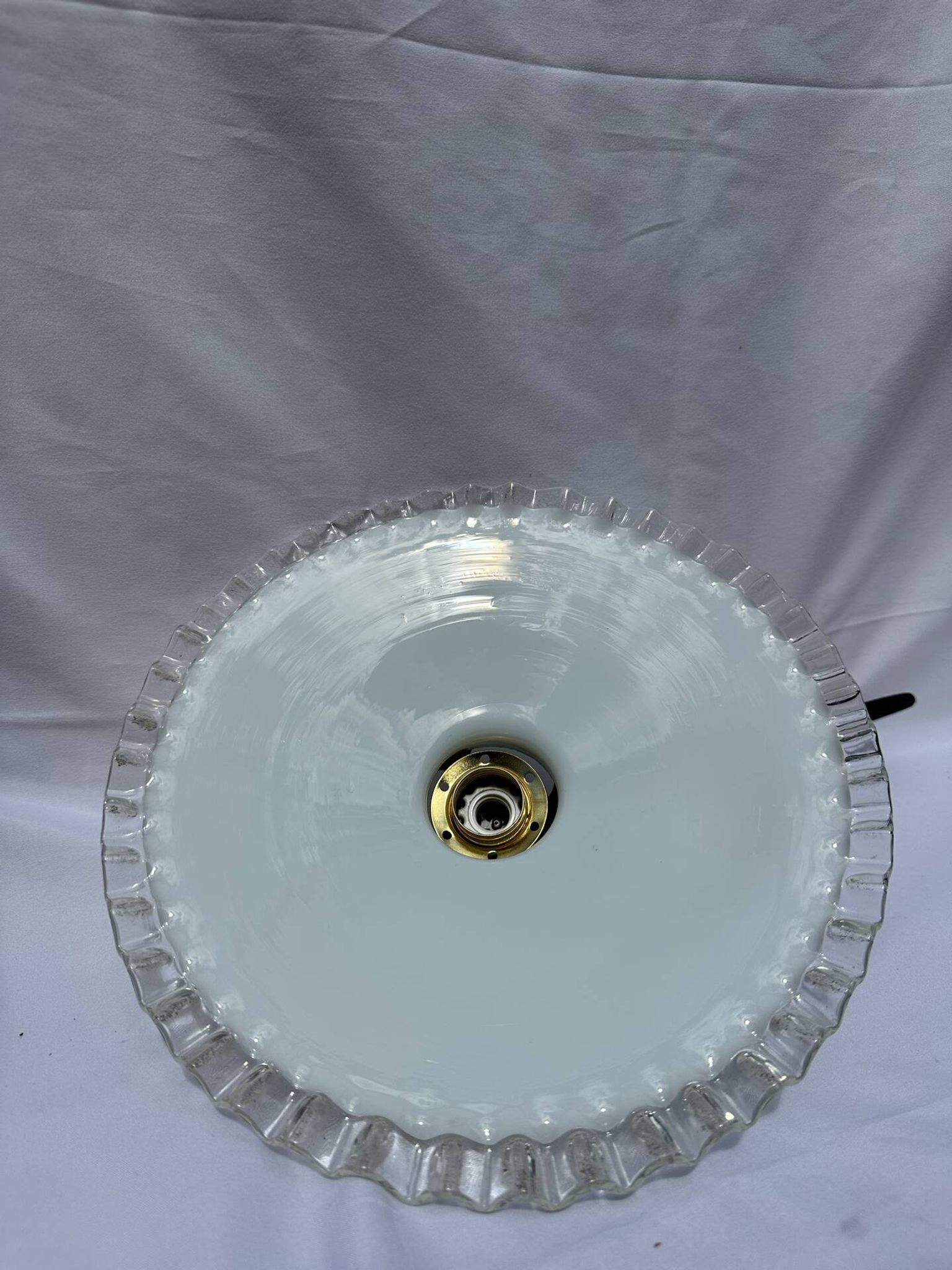 Vintage white opaline suspension lampshade