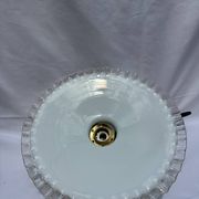 Vintage white opaline suspension lampshade