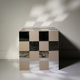 Bout de canapé design cube damier