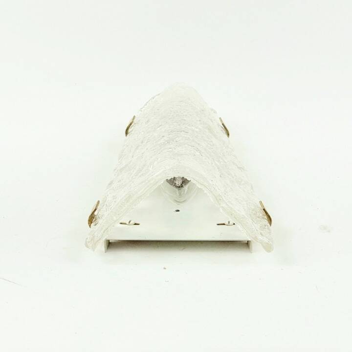 Large Mid-Century Murano Glass & Brass Wall Lamp from Hillebrand, 1960s/70s