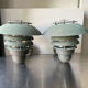 Pair of classic danish vintage outdoor wall lamps in copper