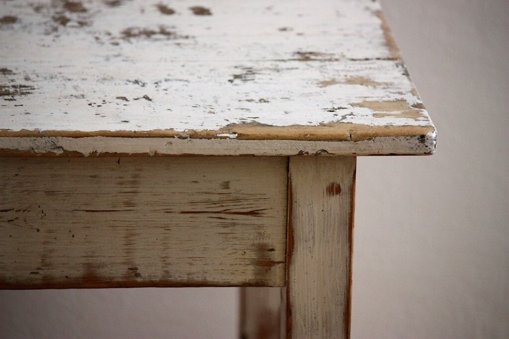 Shabby white side table