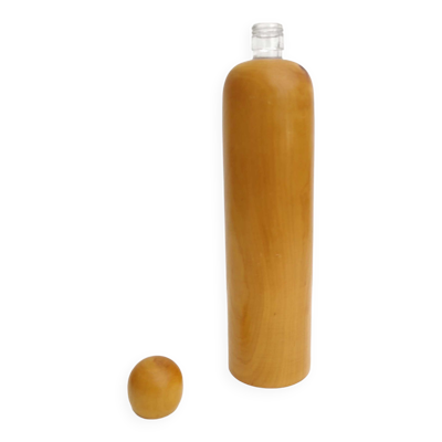 Bouteille carafe vintage en bois pin