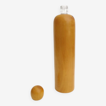 Vintage pine wood carafe bottle