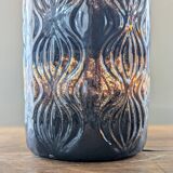 West Germany Scheurich 285-18 Onion Vase, Black Brown